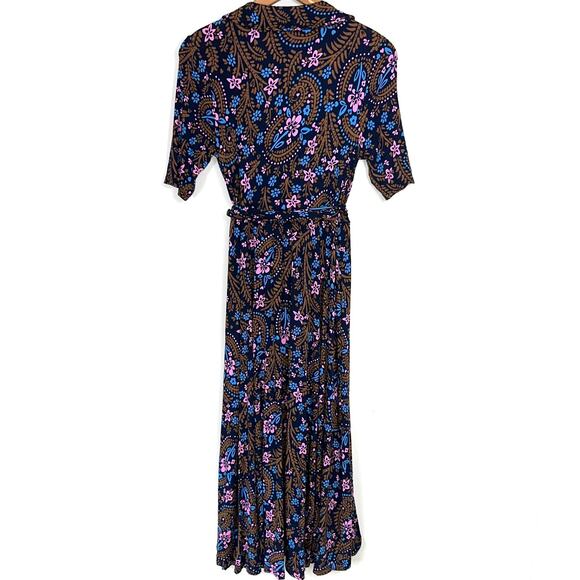 Boden Lavinia Midi Jersey Wrap Dress in French Navy Floral Size 6 Petite - Picture 10 of 13